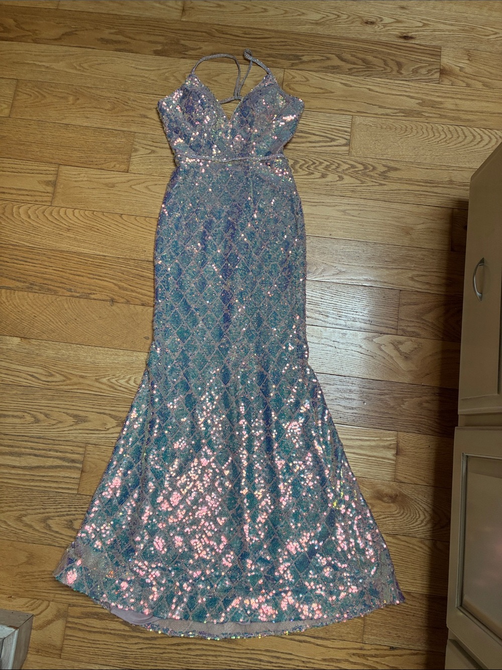 Clarisse Iridescent Sequin Maxi Dress